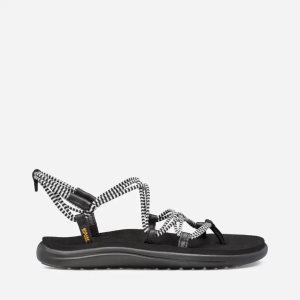 Teva Voya Infinity Stripe Damen Sandalen Schwarz/Weiß (Österreich)